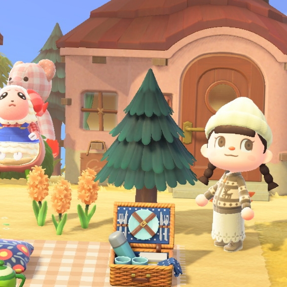 Cut pleather skirt Pink Animal Crossing ACNH Nookea